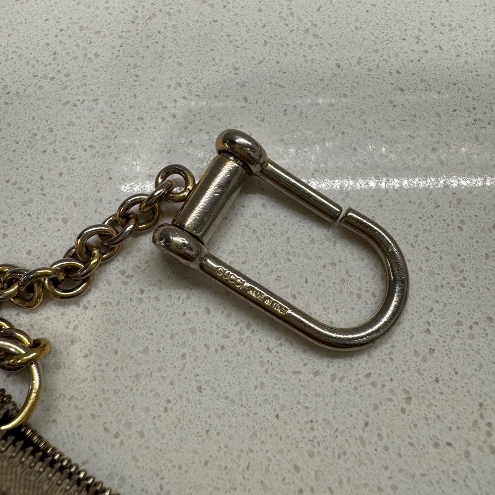 Gucci Cream Leather Key Chain Wallet Card Holder - Picture 5 of 8